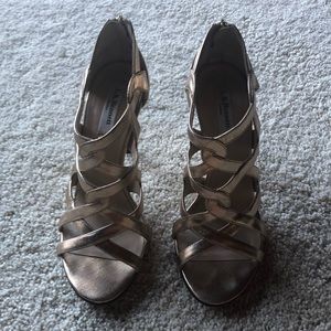 LK Bennett Metallic Bronze Strappy Heels
